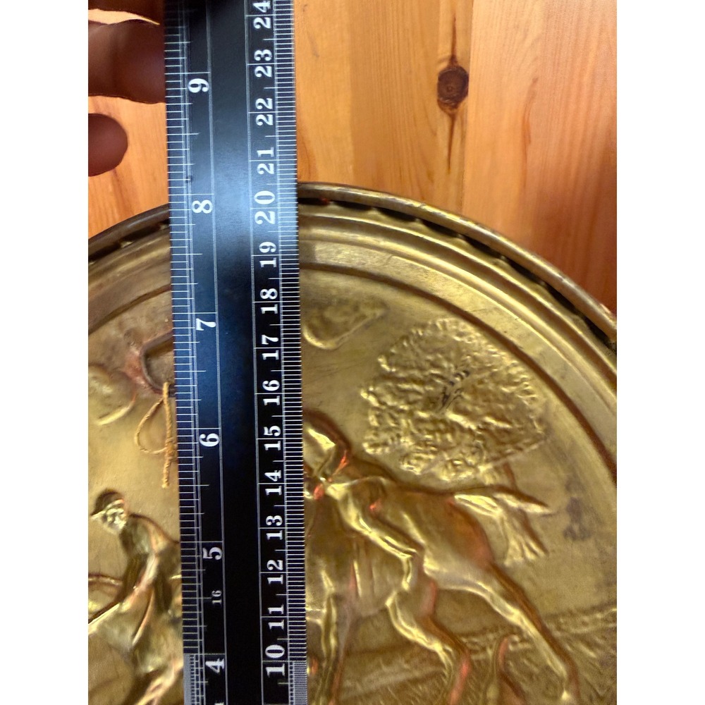 Vintage English Brass Fox Hunting Wall Plaques 8" Set of 2 Made in England - Picture 8 of 8